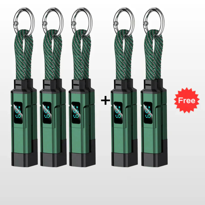 ⏳Limited-time 50% off⏰4-in-1 Digital Display Keychain Charging Cable🔋📱