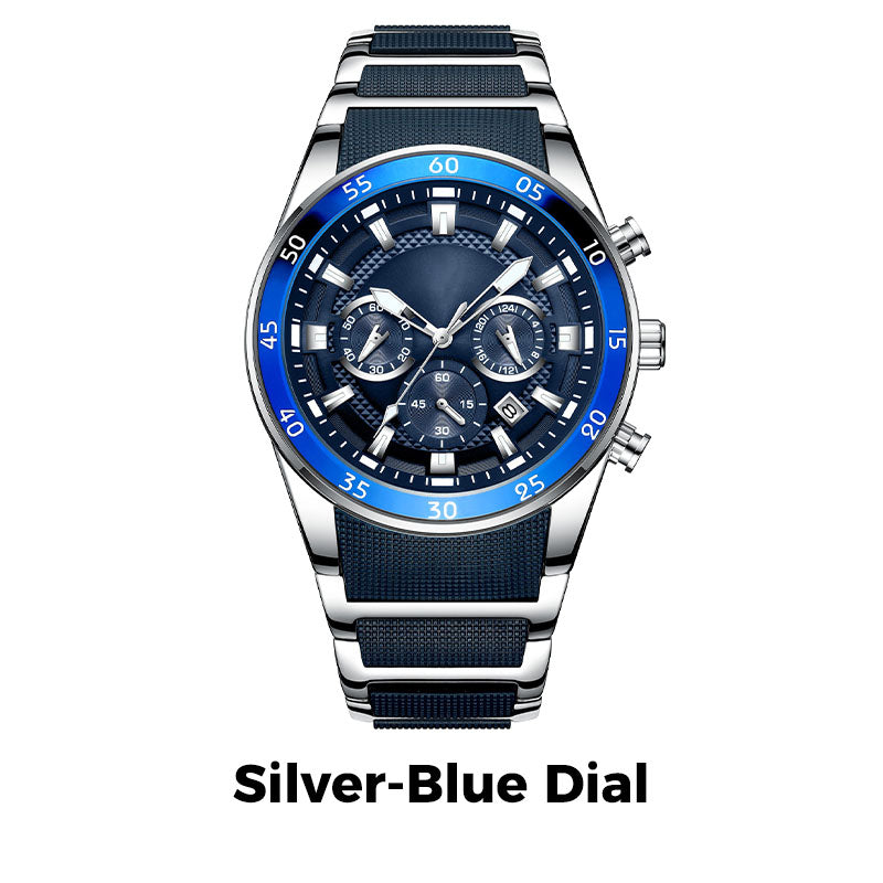 ⌚ LIMITED TIME 50% OFF! 💧 Men’s Waterproof Multifunctional Quartz Watch – Chronograph, Luminous, Stainless Steel ⏱️