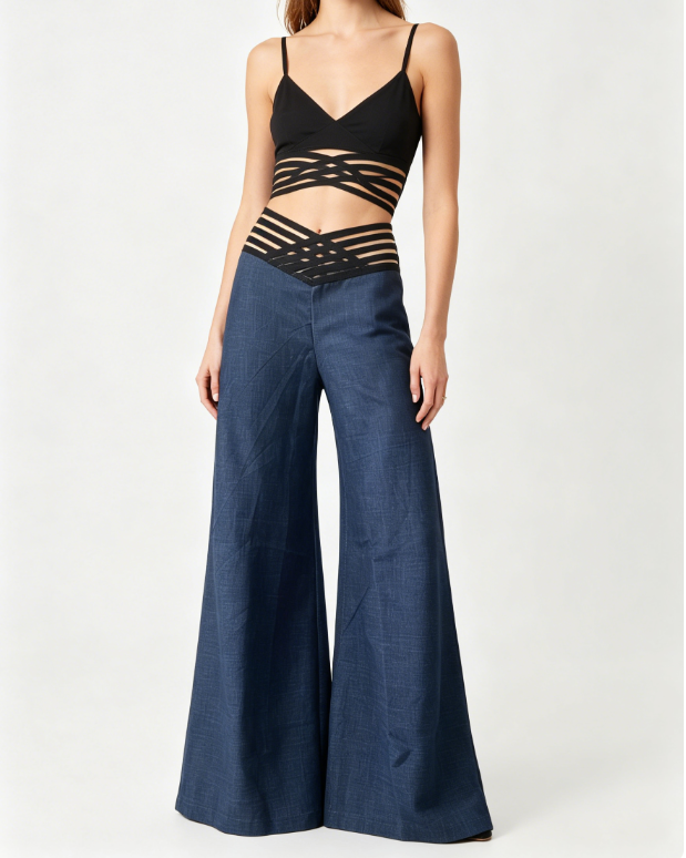 💖2026 NEW TYPE SALE 50% OFF💷🍃Women's Casual Hollow-out High-Waisted Wide-Leg Pants