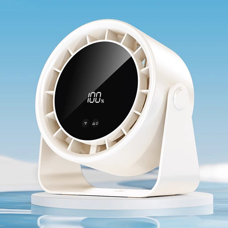 100-Speed Mini Silent Desk Fan with Digital Display
