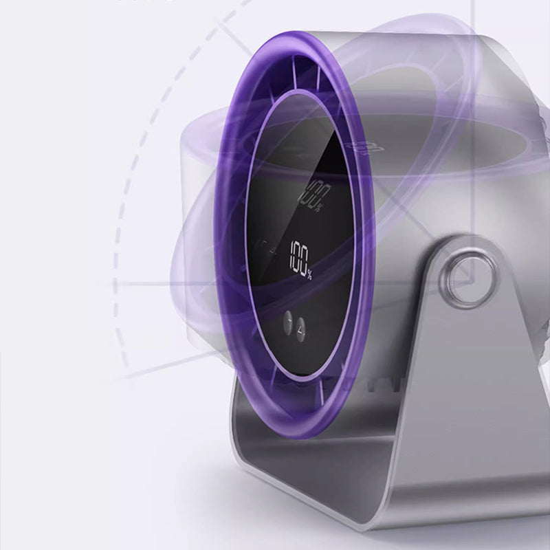 100-Speed Mini Silent Desk Fan with Digital Display