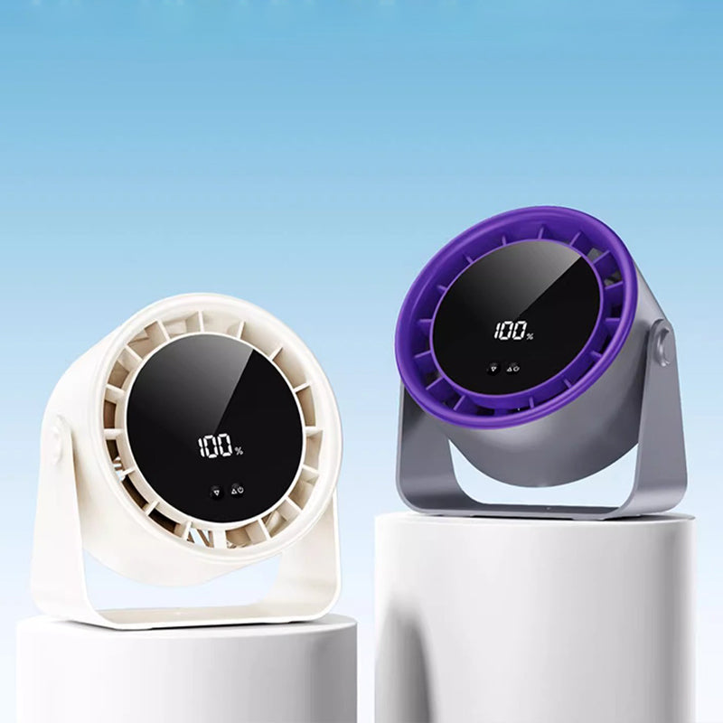 100-Speed Mini Silent Desk Fan with Digital Display