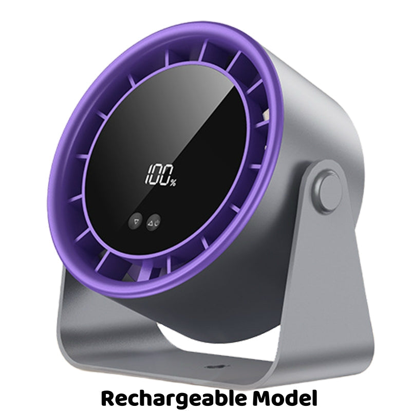 100-Speed Mini Silent Desk Fan with Digital Display