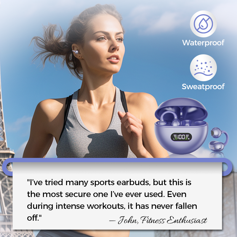 Comfort Open-Ear Clip-On Bluetooth Earbuds