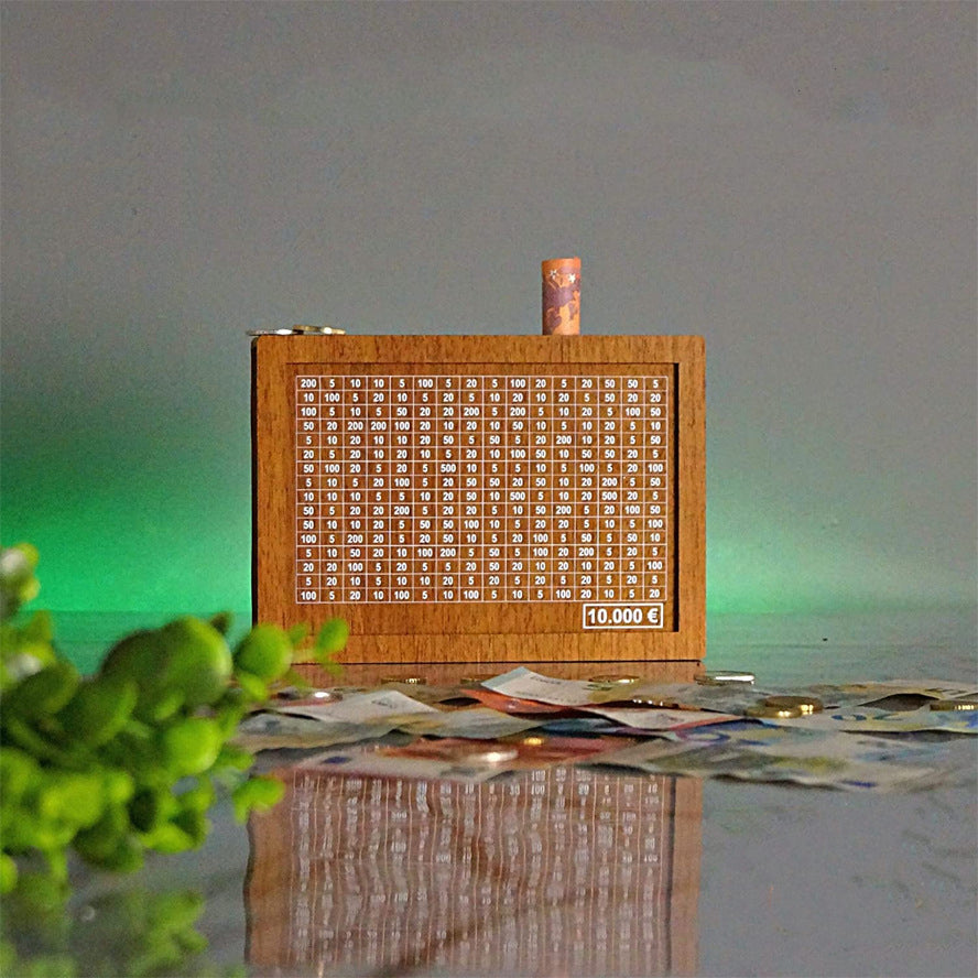 🔥New Arrivals 50% off🔥Retro Style Wooden Money Box with Counter Piggy Bank Handmade Saving Money Goal Piggy Bank