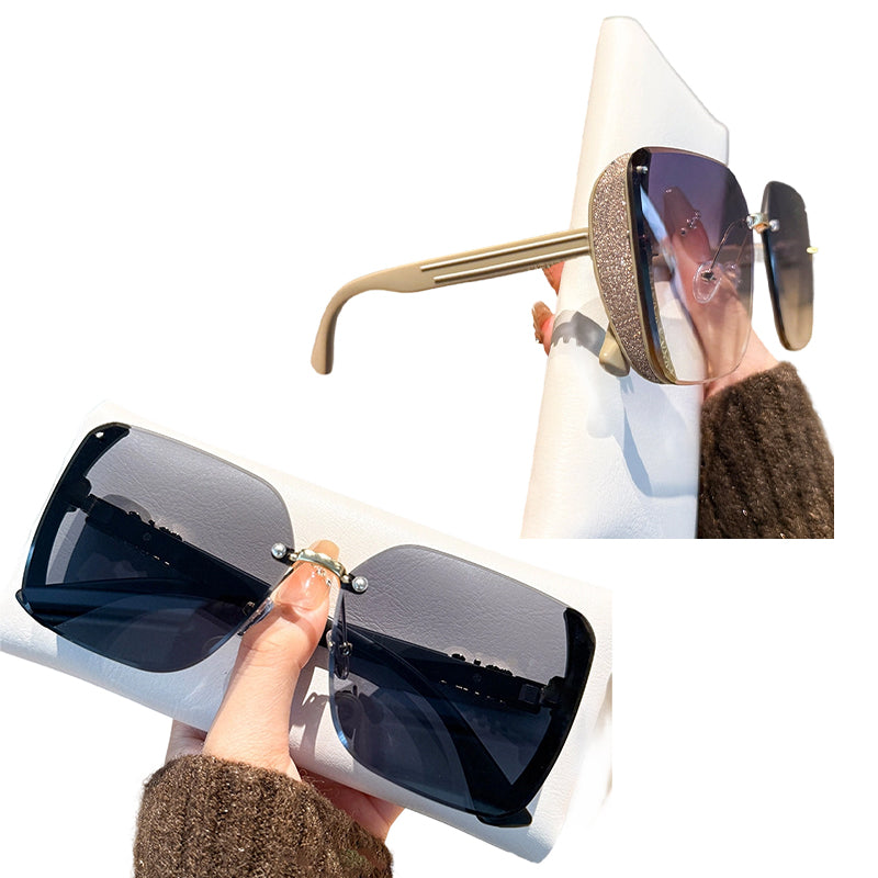 Elegant Starry Temple Rimless Sunglasses