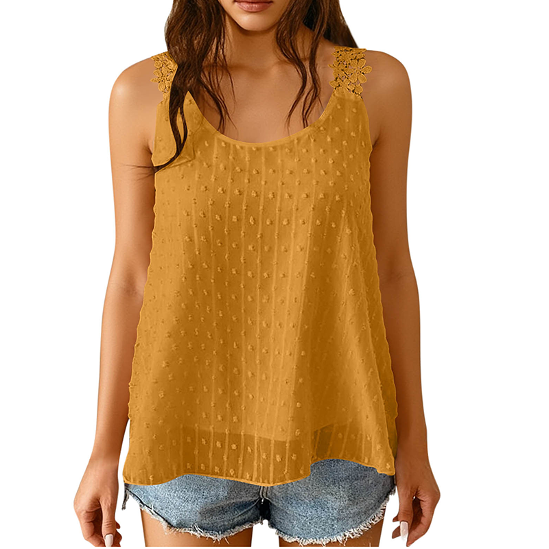 ๐ฆข๐๐ LIMITED-TIME 50% OFF! Elegant Dot Lace Camisole โ Soft Lace Trim, Classic Polka Dots, Slimming Silhouette โ Perfect for Date Nights, Parties or Office Chic ๐๏ธ๐ผ