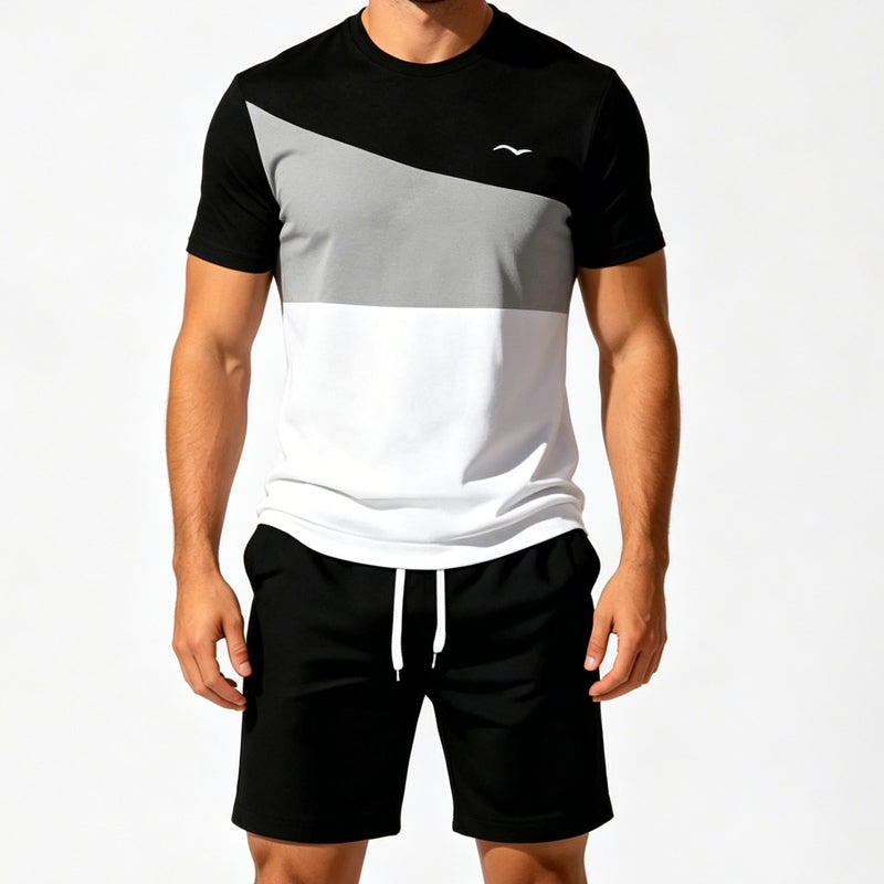๐๐ฉณ Men Color-Block T-Shirt and Shorts Set โ 50% OFF! Bold color-block design, relaxed fit, breathable fabric โ your go-to summer set. ๐ฅโ๏ธ