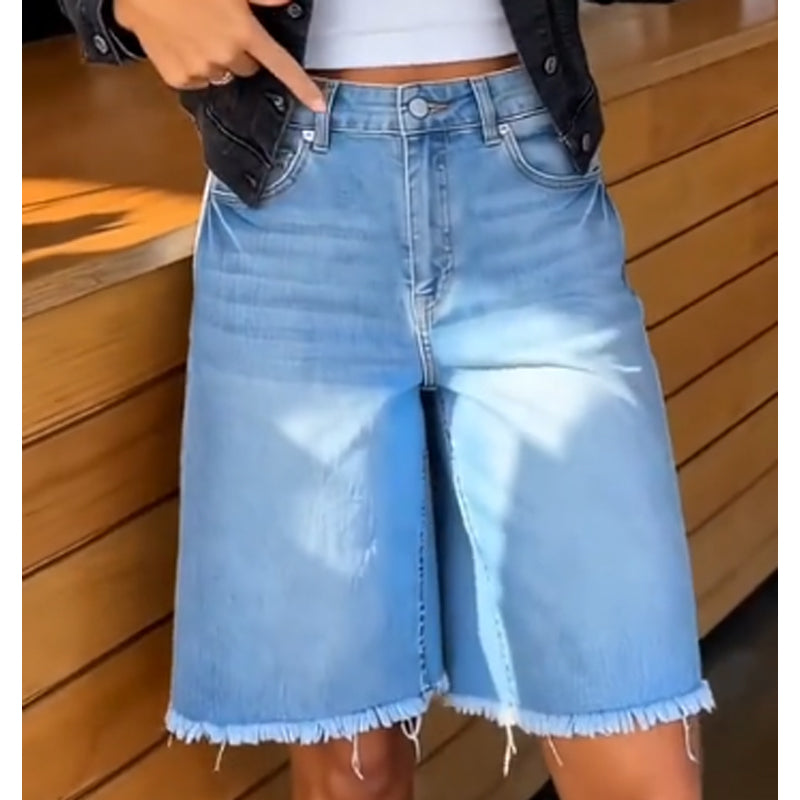 🌸 Summer Essential High Waist Denim Shorts — From Street Style to Beach Vibes