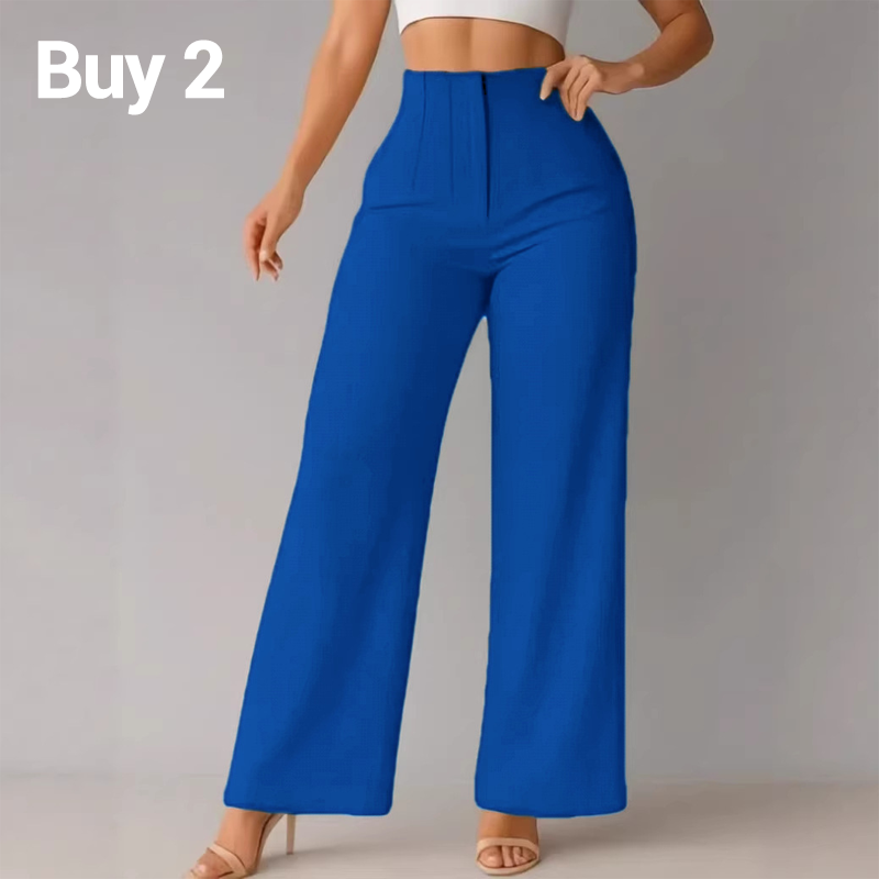 ๐ Last Day Special Price ยฃ19.99 ! ๐Women High Waist Solid Wide Leg Trousers โ Slimming Long Straight Cut & Wrinkle Resistant Fabric ๐