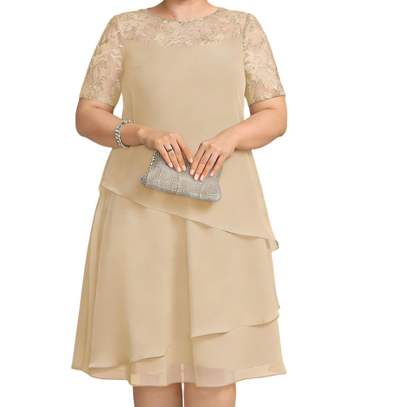 🌸👗✨ LIMITED TIME 50% OFF! Women’s Elegant Plus Size Lace Tiered Midi Dress – Breathable Chiffon, Flattering High Waist and Occasion Ready Style