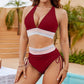 🔥Last Day Sales - Just ￡12.99😍👙High Waisted Tummy Control Color Block Bikini Sets