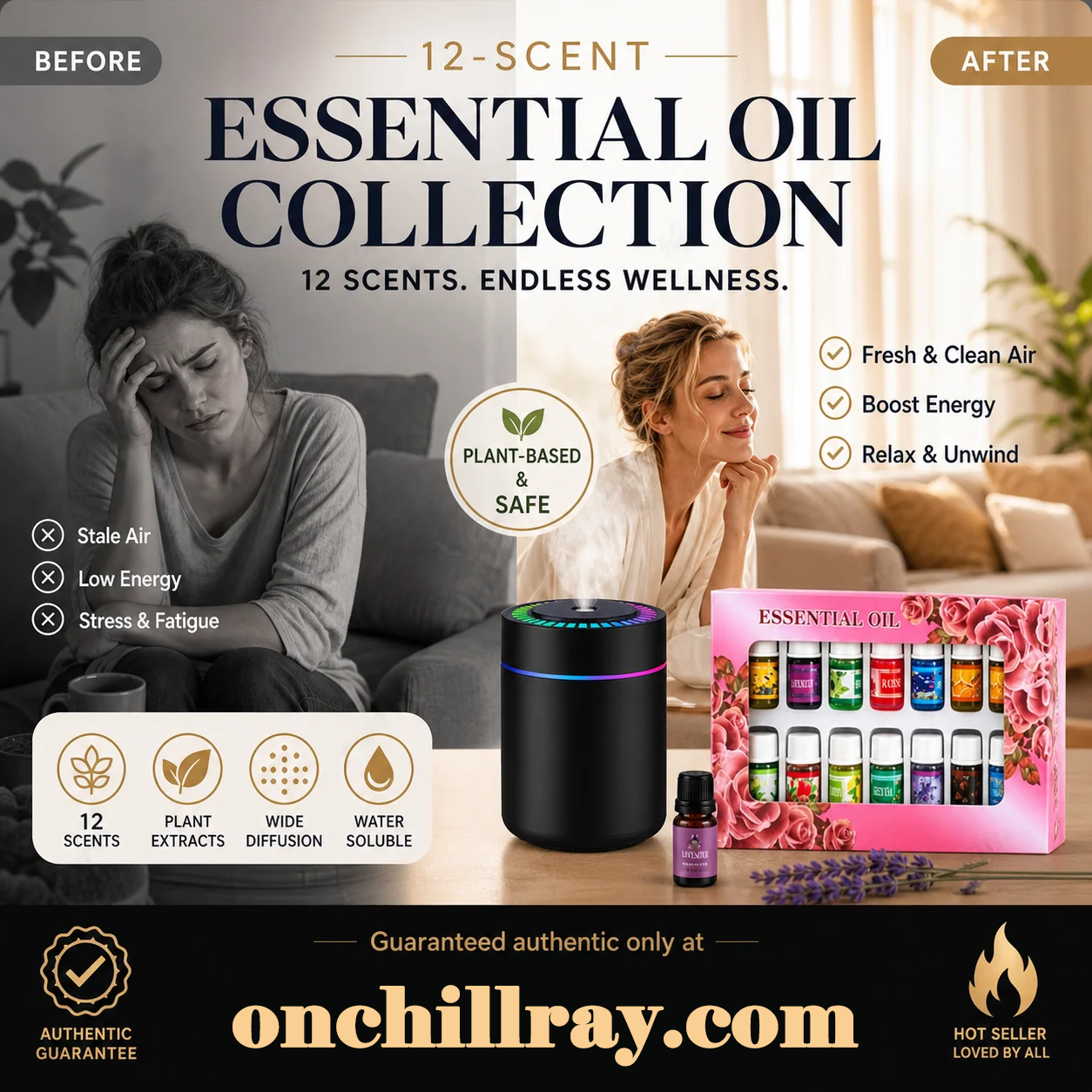 🔥🌷LAST DAY SALE 50% OFF– ONLY ￡6.99!!⚡50K+ SOLD💕12-Pack Water Soluble Essential Oils Set🎁🌺The fresh scent lifts your mood！！