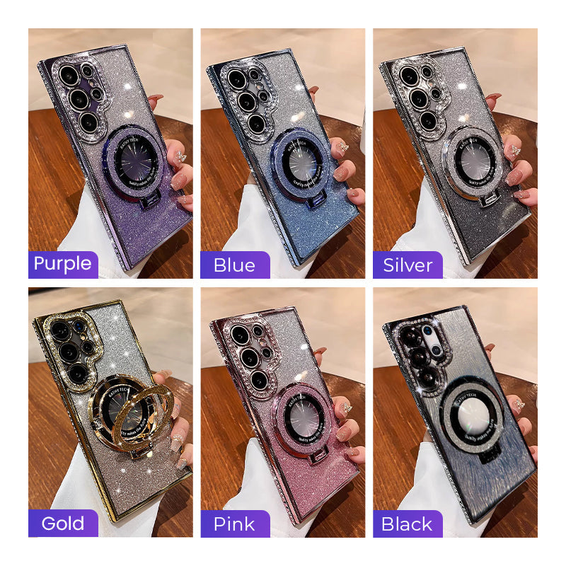 Dazzling Folding Bracket That Sparkles Case Cover for Samsung S Series