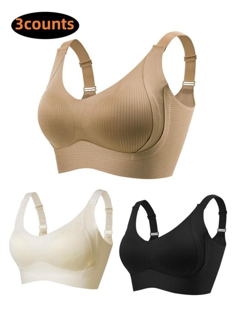 🎁2026 New Arrivals 50% OFF💥Women's Ribbed Push Up Adjustable Wireless Bra🌸