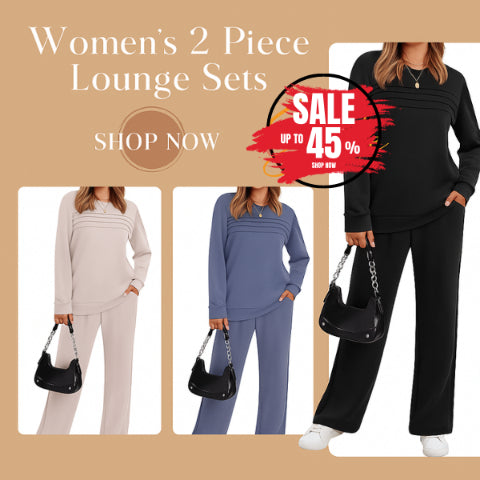🥳2026 HOT SALE🥳💞60K+ SOLD!✨Women's Crew Neck Top & Drawstring Pants Set3