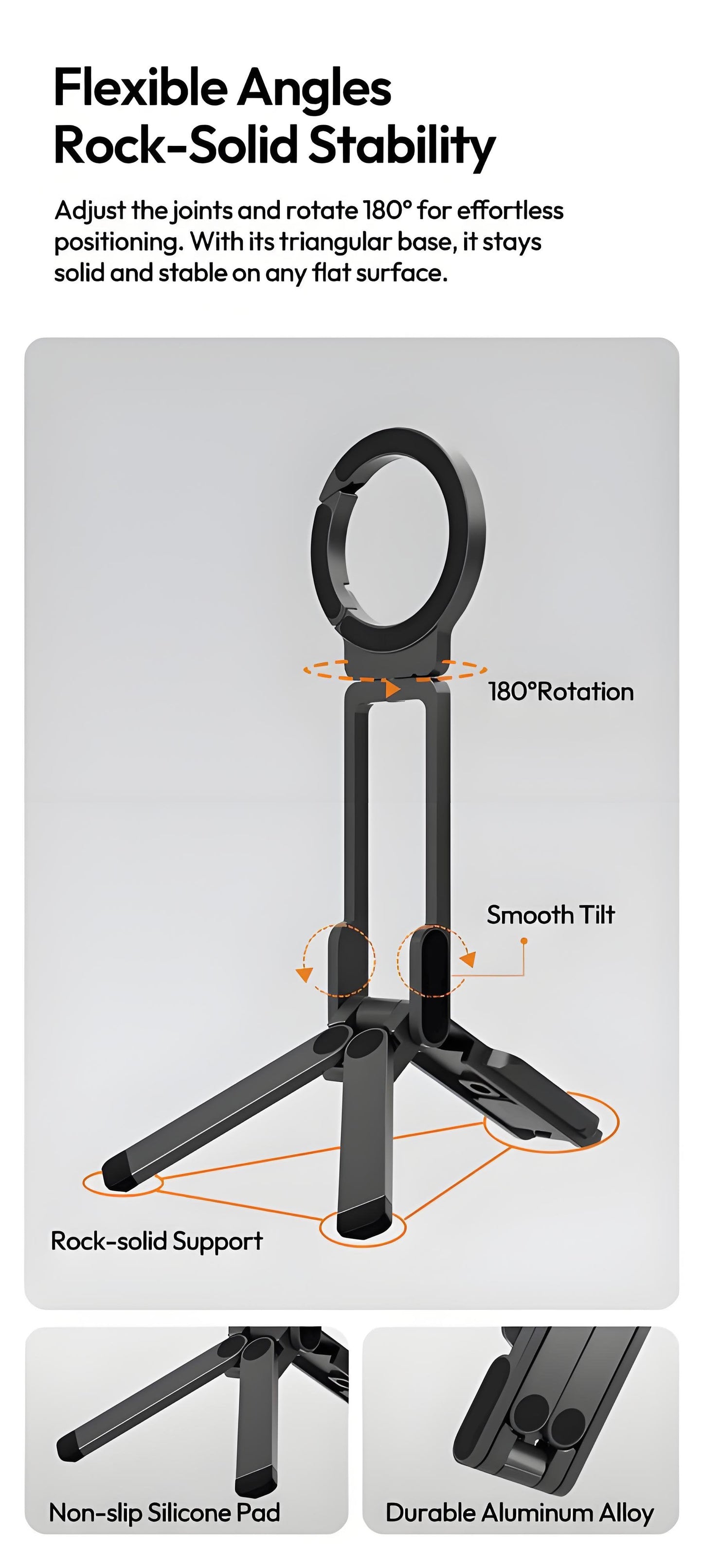 🔥HOT SALE 🔥Magnetic Climbing Buckle, Multi-Functional Portable Foldable Live Streaming Selfie Tripod