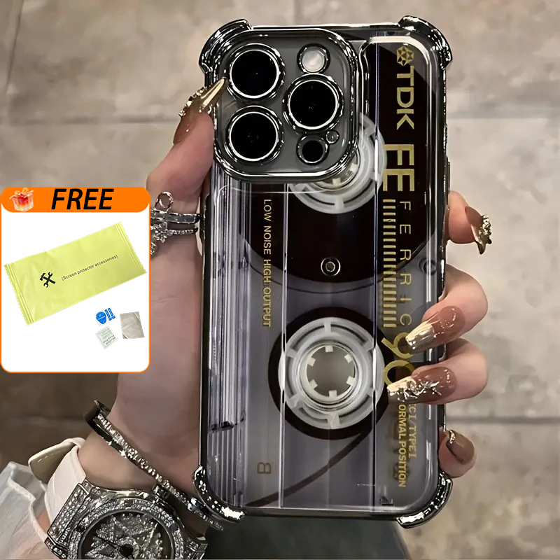 🔥Hot Sale 49% off🌟📼 Retro Cassette Player Pattern Silicone Phone Case Applicable to the iPhone/Galaxy series