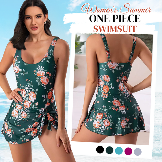 👙 50% OFF NOW!✨ Women's Tummy Control Tie Knot Swimsuit with Skirt – Full Coverage & Built-in Bra🌊