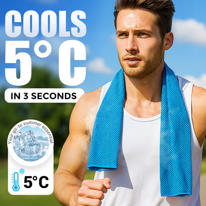 ⏰Summer Sale Buy 1 Get 1 Free❄💦Cold Sweat Towel You Can Use Anywhere, Anytime! Reusable Soft Absorbent Cooling Portable– UK Ready!