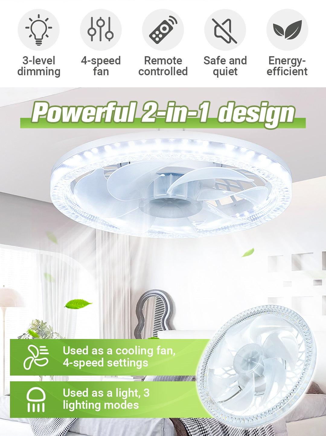 💥2026 HOT SALE 50% OFF💥 2-in-1 Ultra-Quiet Ceiling Fan Light with Remote & 6 Speeds 💡🌬️ | Dimmable, Energy-Saving & Perfect for UK Homes 🇬🇧