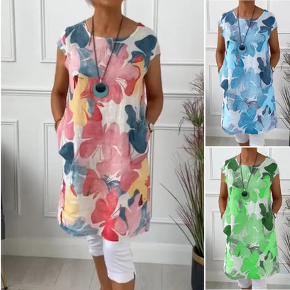 🌞🌷2026 SUMMER HOT SALE £13.99!!💥50K+ SOLD!💞Loose Knee-Length Dress with Butterfly Print