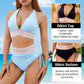 🔥Last Day Sales - Just ￡12.99😍👙High Waisted Tummy Control Color Block Bikini Sets