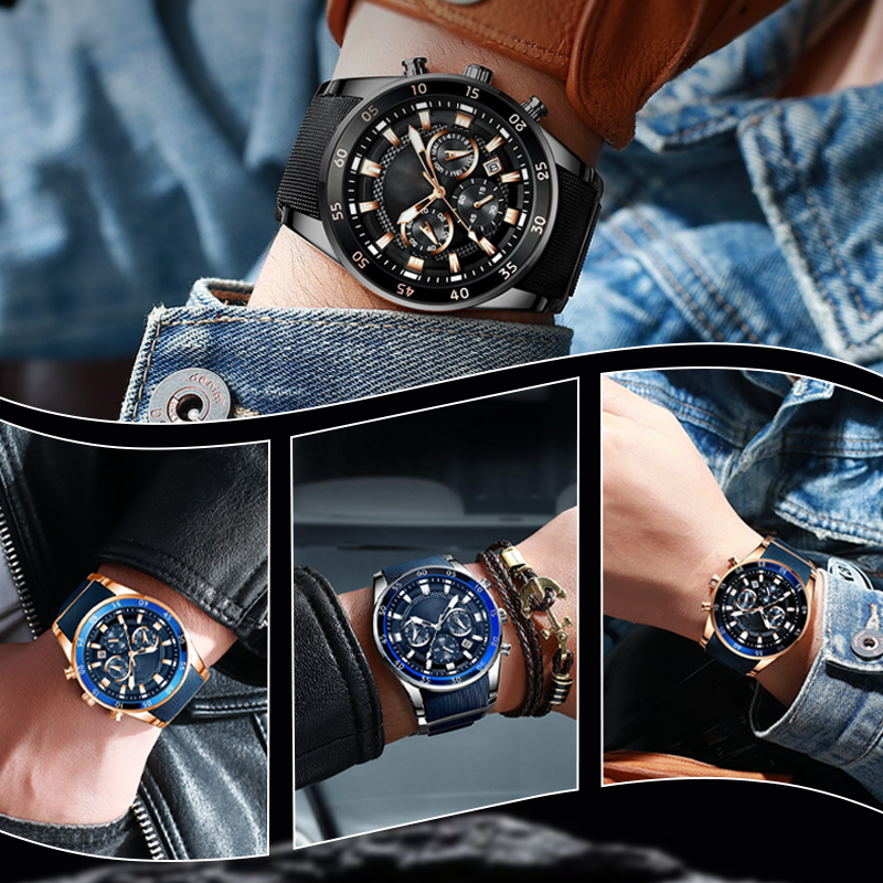 ⌚ LIMITED TIME 50% OFF! 💧 Men’s Waterproof Multifunctional Quartz Watch – Chronograph, Luminous, Stainless Steel ⏱️