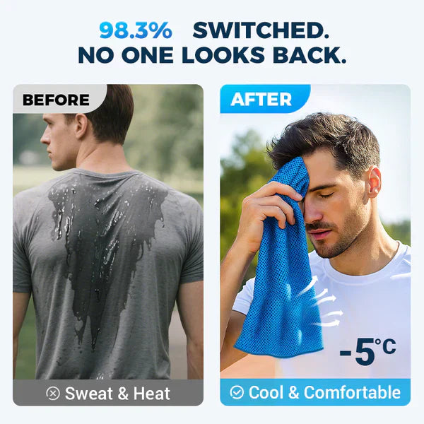 ⏰Summer Sale Buy 1 Get 1 Free❄💦Cold Sweat Towel You Can Use Anywhere, Anytime! Reusable Soft Absorbent Cooling Portable– UK Ready!