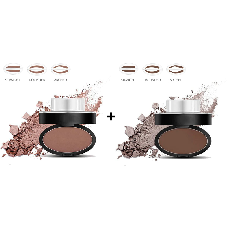 🖌️50K+ Sold!!!🖤Eyebrow Stamp Powder Kit with Applicator Brush, One Press Perfect Brow Stamp, Waterproof Long Lasting 24H Wear Eyebrow Makeup for Lazy Daily Salon-Like Brows
