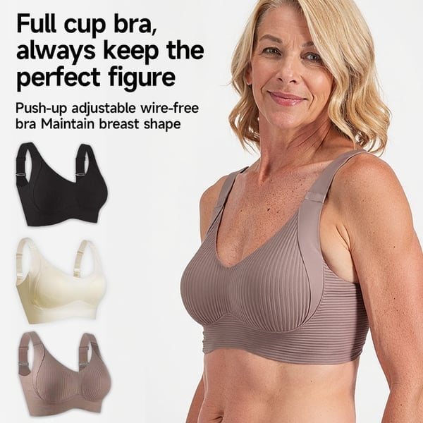 🎁2026 New Arrivals 50% OFF💥Women's Ribbed Push Up Adjustable Wireless Bra🌸