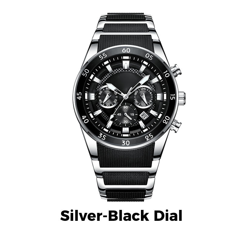 ⌚ LIMITED TIME 50% OFF! 💧 Men’s Waterproof Multifunctional Quartz Watch – Chronograph, Luminous, Stainless Steel ⏱️