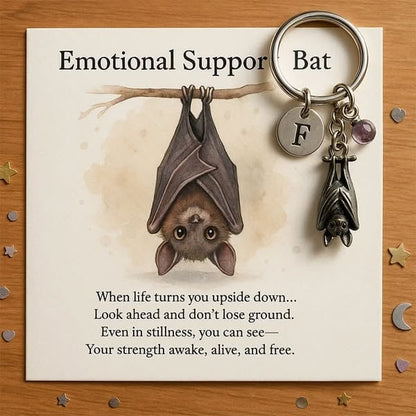 🎅Christmas Gift Idea ￡7.99!!🎁🦇Emotional Support Bat Inspirational Keychain