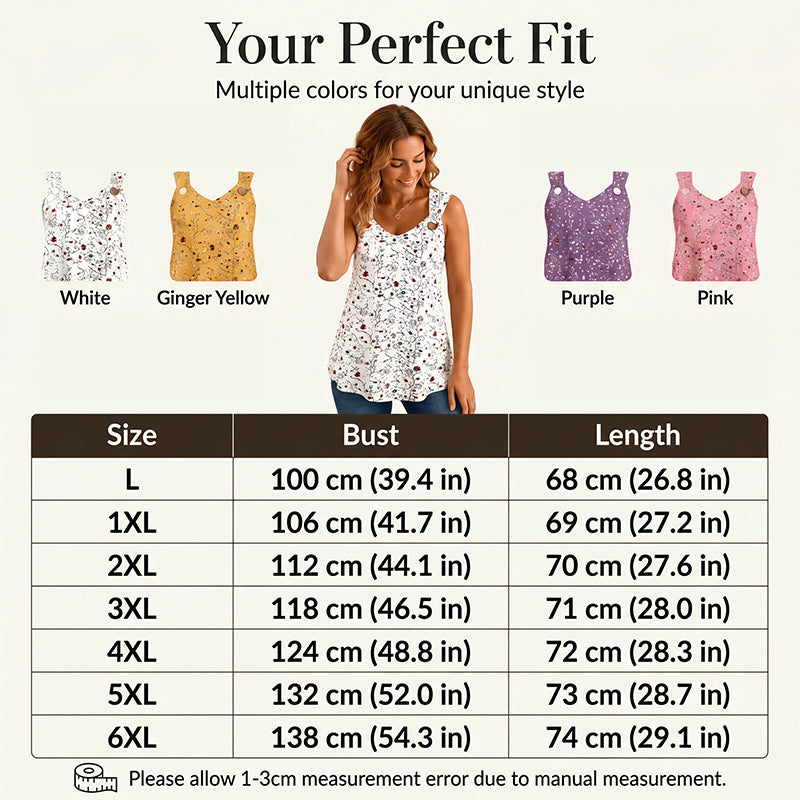 👚 50% OFF NOW! 🌸 Women's Summer Floral Print Sleeveless Tank Top Plus Size