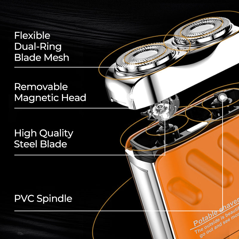 Portable Rotary Dual Ring Electric Shaver