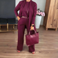 💥Christmas Sale 50% Off💥Elegant Longline Cardigan & Top & Pants 3-Pieces Set