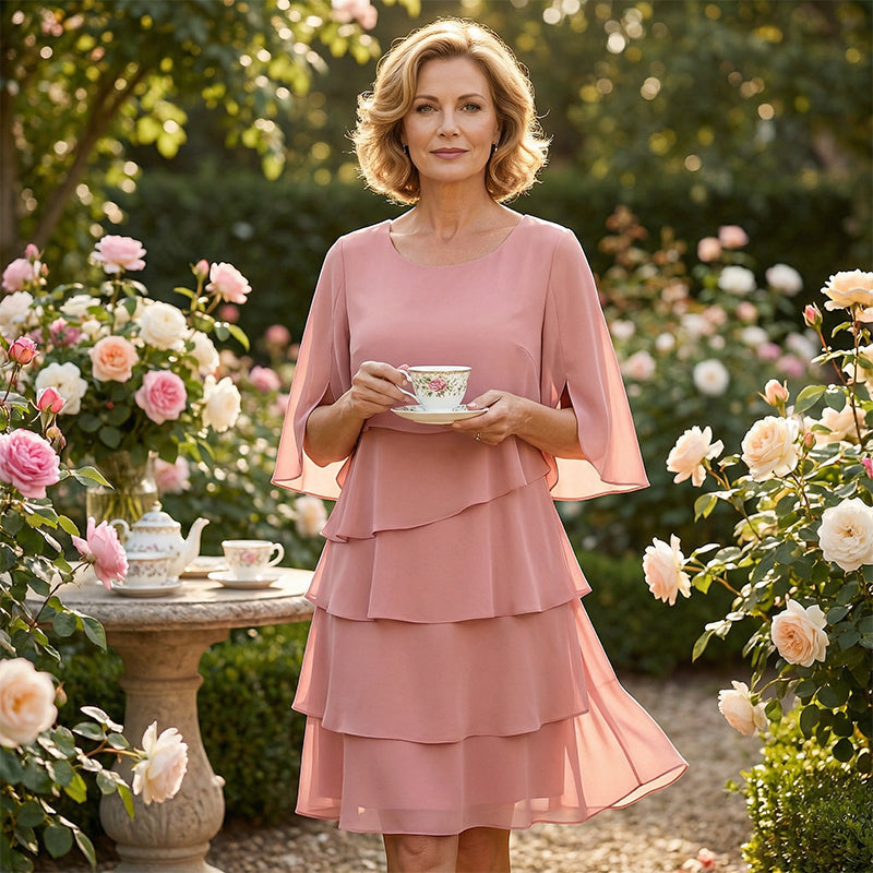 🌸Spring Sale 50% OFF🎁👗Women's Elegant Layered Ruffle Sleeve Dress – Effortless Style for Every Occasion💃