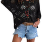 💐Spring Day Sale ⚡50K+ SOLD!✨Womens Bohemian-Inspired Beige Crochet Top with V-Neck