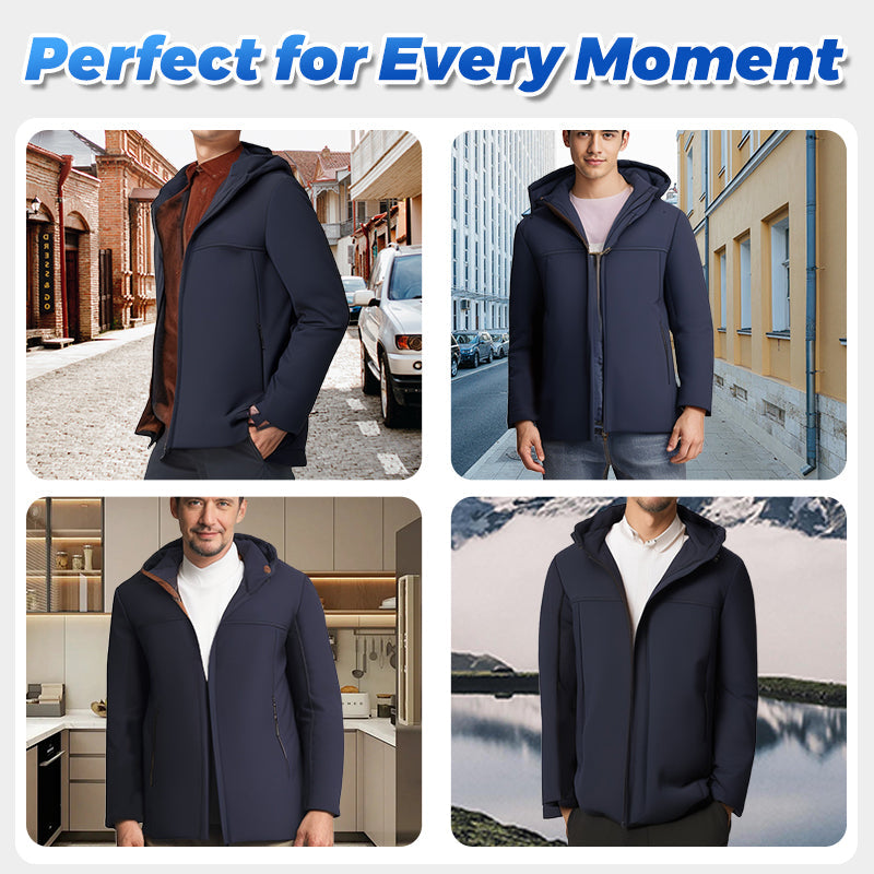 🧥50% OFF NOW! 🔥 Men's Hooded Parka - Insulated and Waterproof, Ultimate Winter Comfort