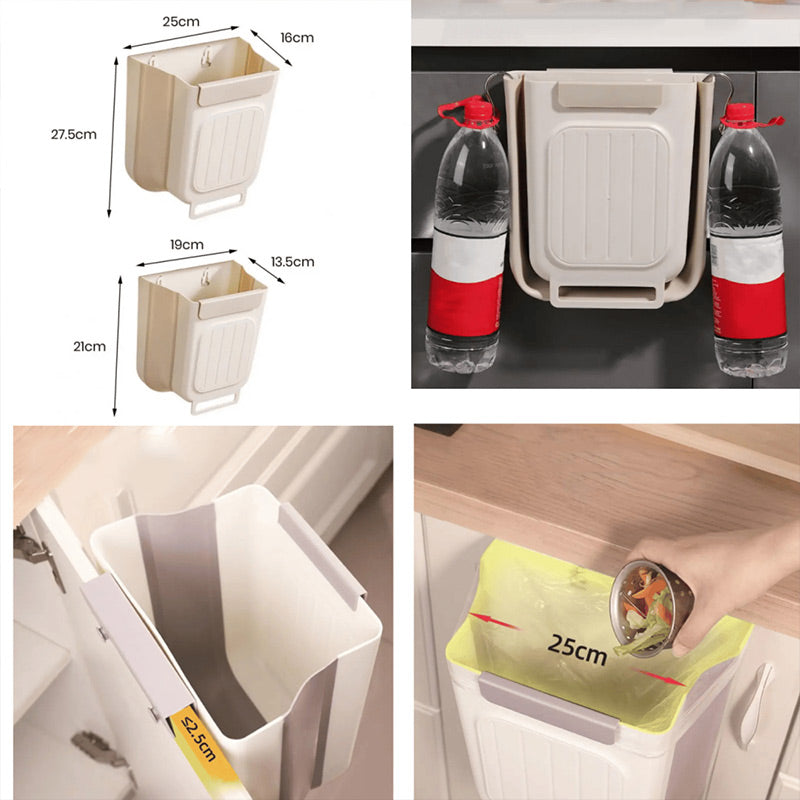 Multipurpose Hanging Collapsible Trash Can for Kitchen