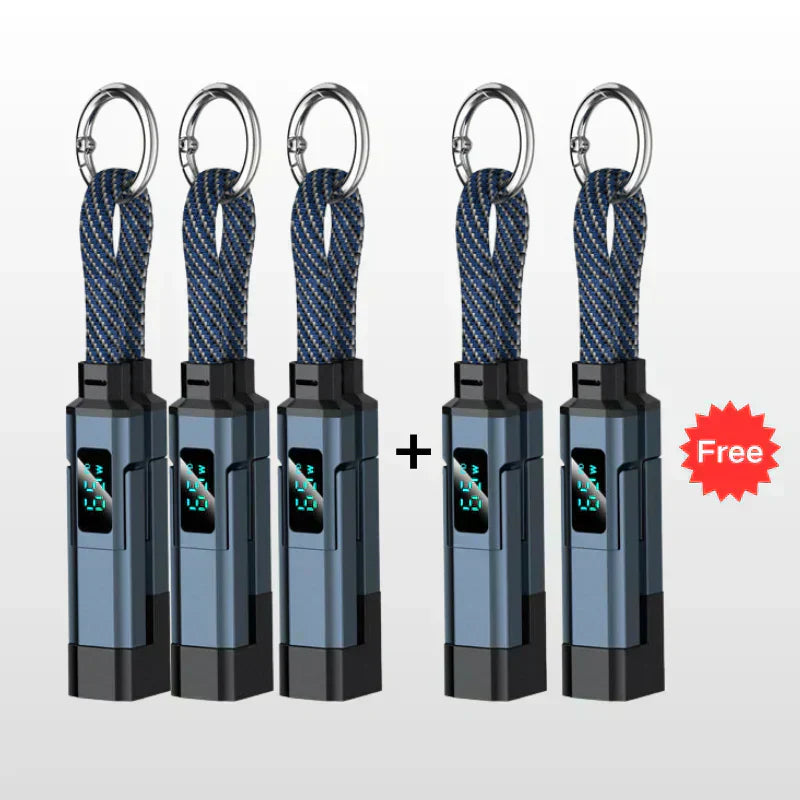 ⏳Limited-time 50% off⏰4-in-1 Digital Display Keychain Charging Cable🔋📱