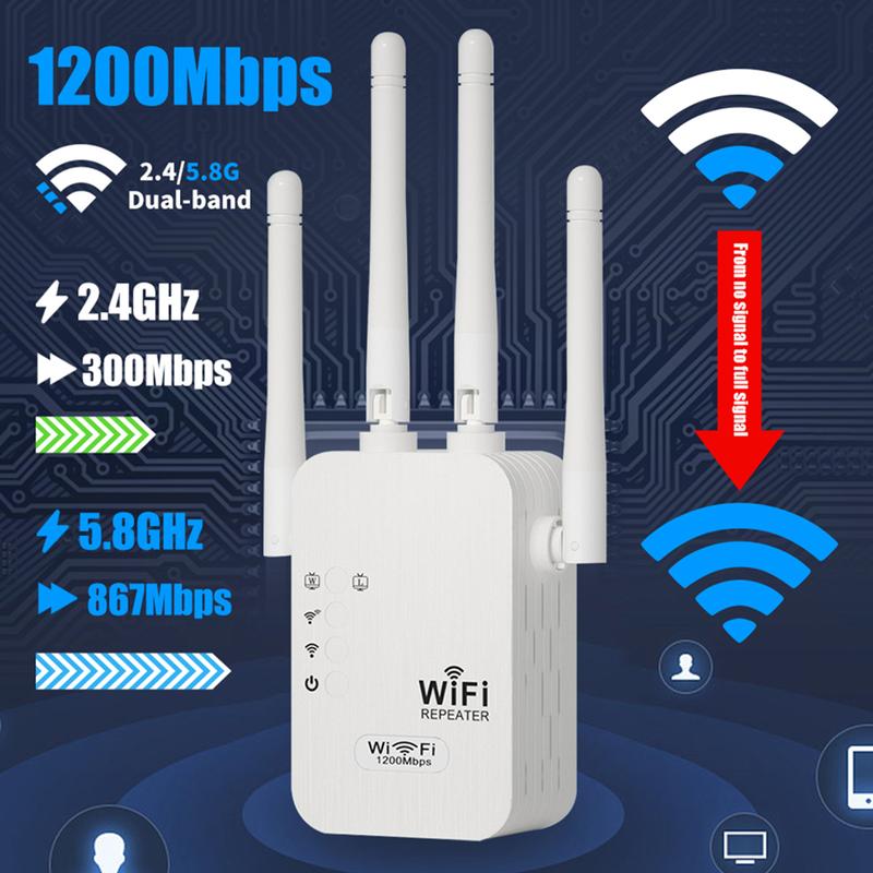 🔥While Supplies Last 50% OFF!📶 Dead Zones? Gone for Good! 1200Mbps WiFi Extender – Covers 10,000 sq.ft & 50 Devices. 🏡✨