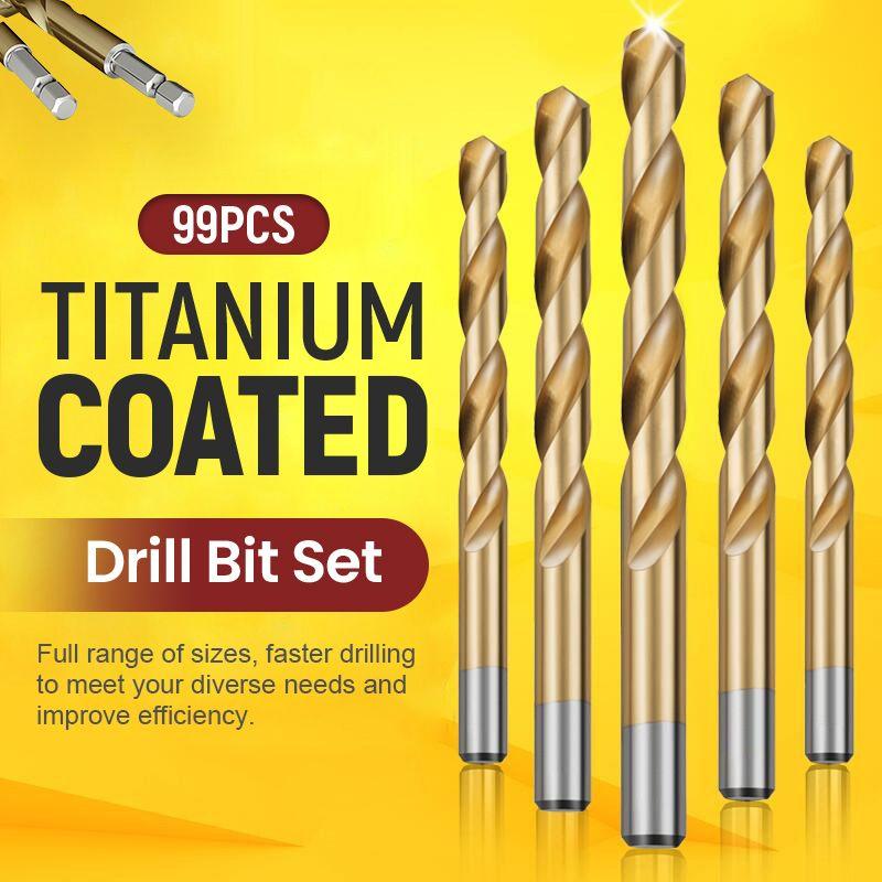 🔧 50% OFF NOW! ⚡ 99pcs Titanium Coated Drill Bit Set – High-efficiency, durable & versatile – Ideal for craftsmen & DIY projects 🛠️