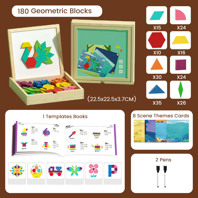 🎁🎄Christmas Sale 50% OFF!🔥Wooden Magnetic Pattern Block Puzzle Set