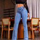 👖49% OFF NOW!💃 Women‘s Stretch Flare Jeans – High Waist, Body-Hugging Fit & Retro Style ✨