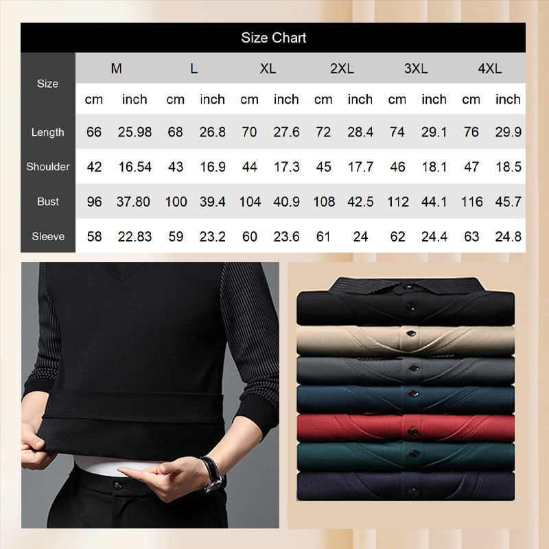 🎁 Hot Sale 49% OFF 🔥Striped Lapel Fake Two-Piece Shirt