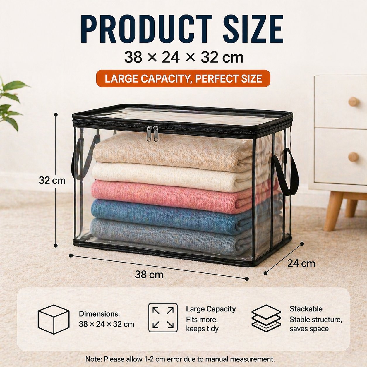🎁 2026 Sale 49% OFF📦Large Heavy-Duty Thick Plastic Clear Storage Bag for Clothes, Moving & Storage