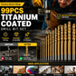 🔧 50% OFF NOW! ⚡ 99pcs Titanium Coated Drill Bit Set – High-efficiency, durable & versatile – Ideal for craftsmen & DIY projects 🛠️