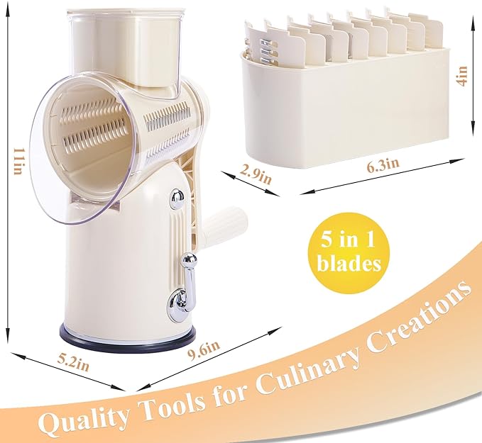 💥Kitchen Ally 5-in-1 Food Chopper👨‍🍳Safe Lock Design, Easy-Clean Removable Blades & Anti-Jam Pulse Mode