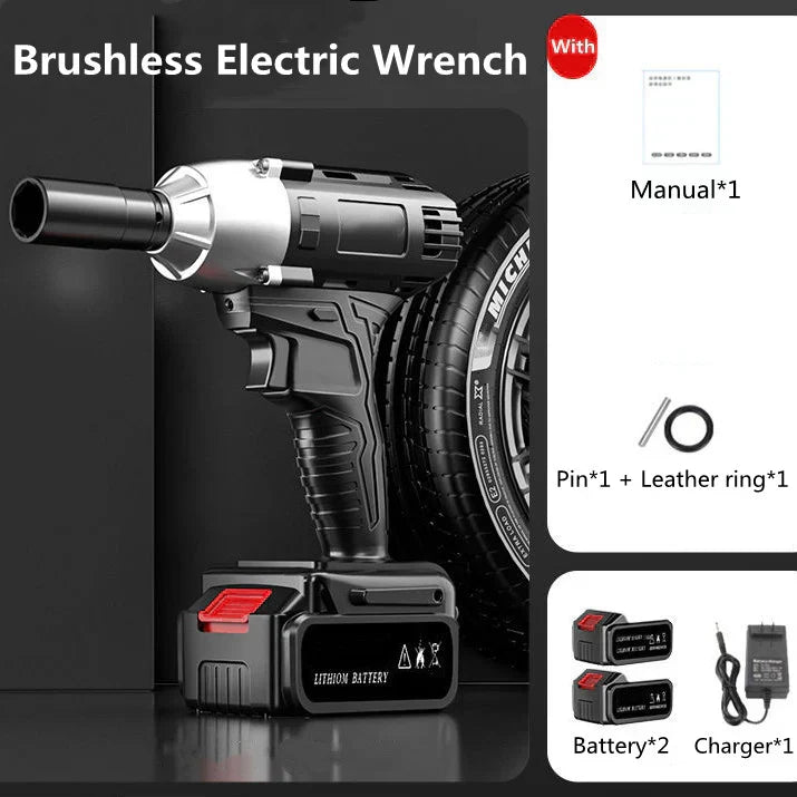 🔧40% OFF!⚡Cordless Brushless Impact Wrench 1/2 Inch, High Torque, 2x Battery Fast Charger🛠️